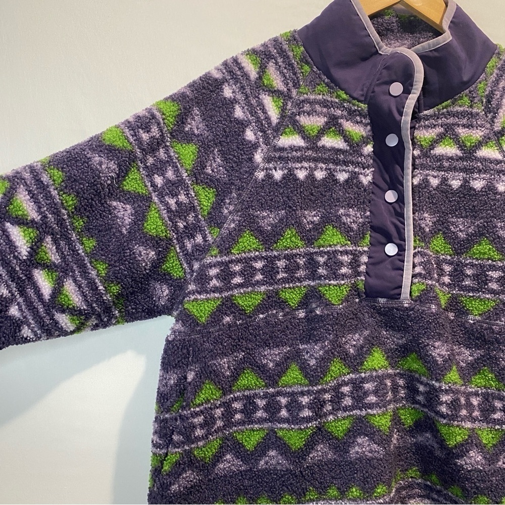 HYBA Sherpa Fleece cabincore Quarter Pullover with Raglan Sleeves sz Large - Picture 7 of 16